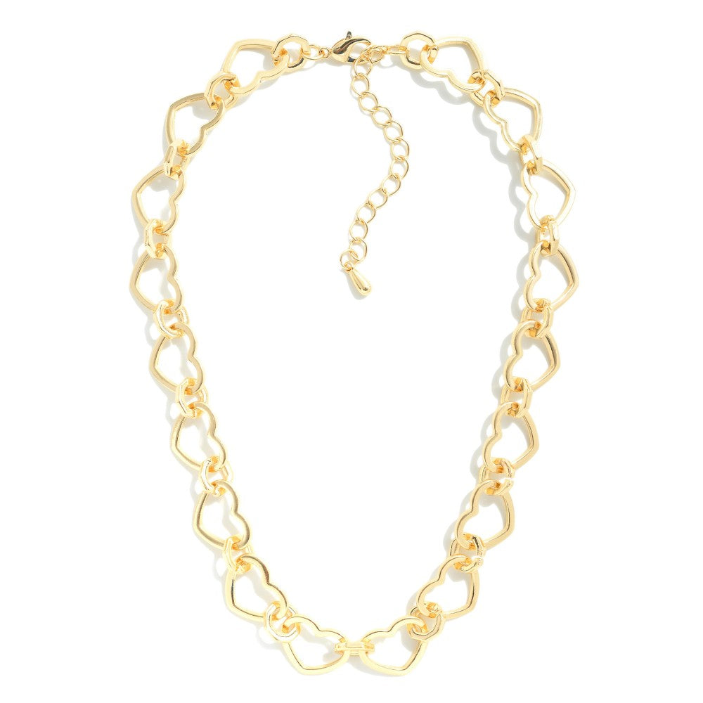 Bella Linked Heart Chain Link Necklace