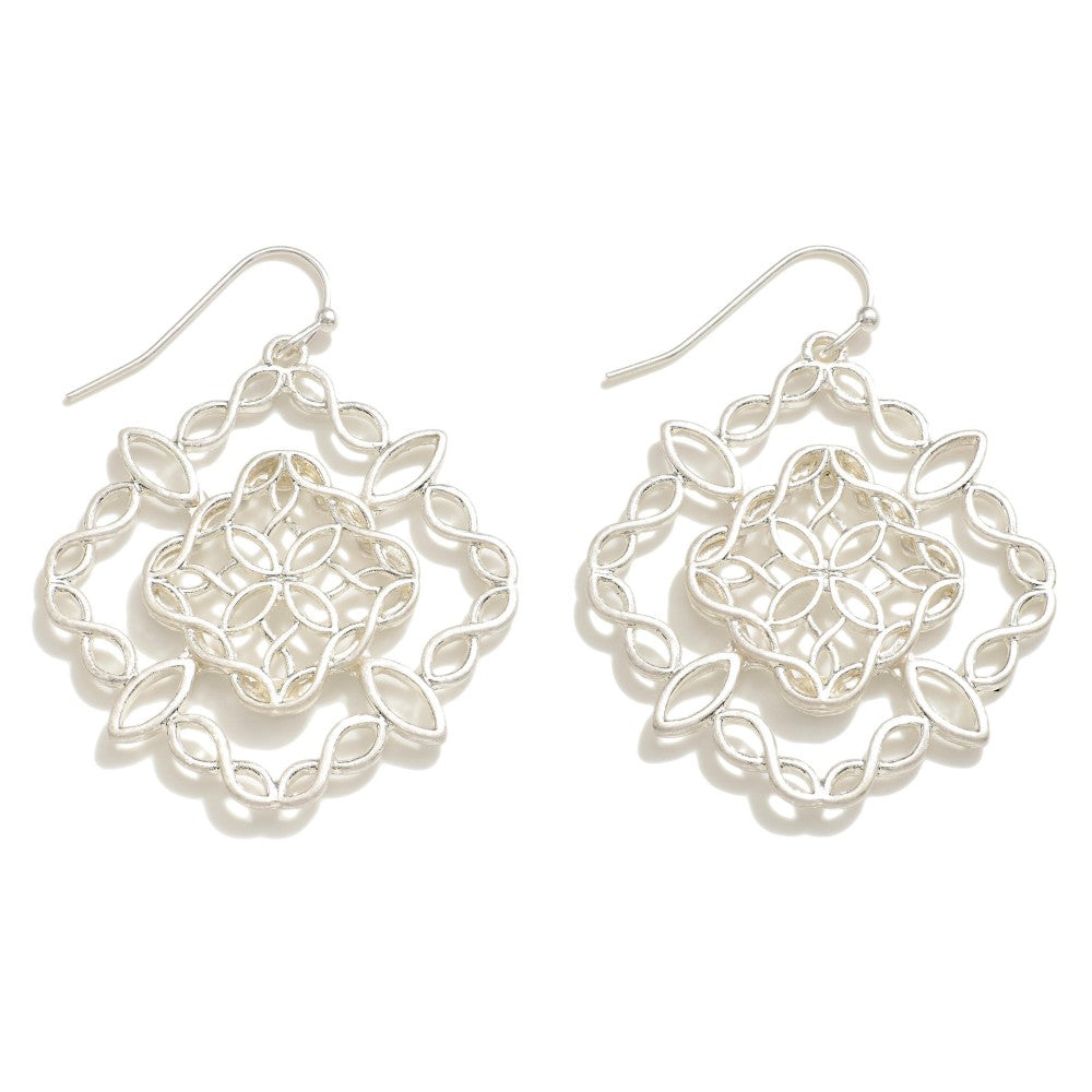 Nova Diamond Shaped Filigree Earrings